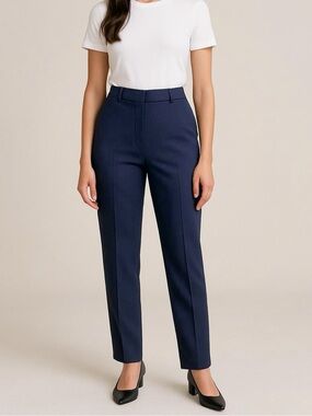 [NWOT] Sandro Dark Navy Blue Tailored Slim Straight Leg Trousers Pants FR34 (XS)